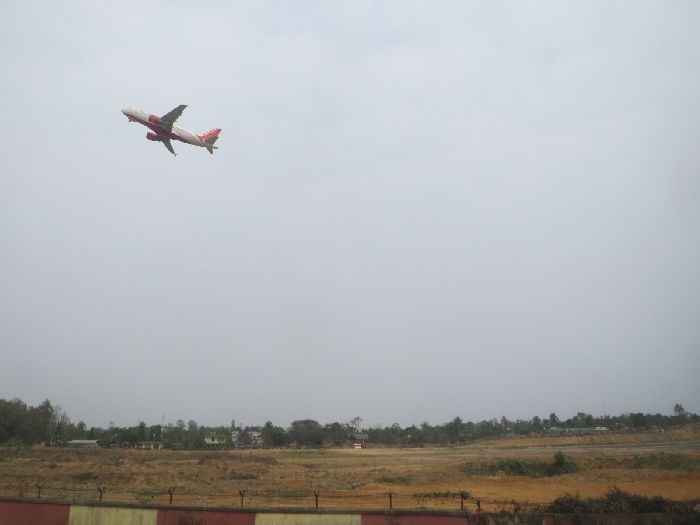 An aeroplane takes off from Dimapur airport. (Morung File Photo)